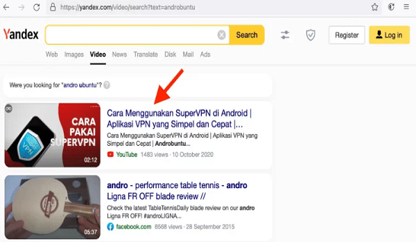 cara menggunakan aplikasi yandex search video