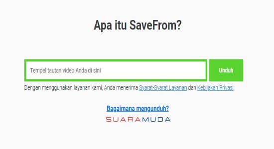 SaveFrom net Video dan Music Downloader